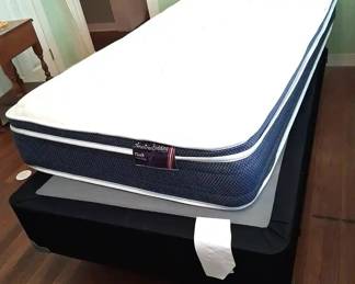 American Bedding Clark Euro Top Twin Mattress with Foundation Base with Bed Frame