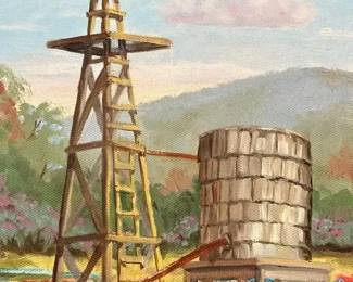 Original Texas Hill Country Oil Painting by Connie Armbruster KOHNI Windmill