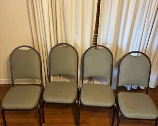 Set of 4 Upholstered Stackable Banquet Dining Chairs