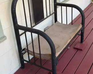 Refurbished Vintage Metal Bed Frame Bench