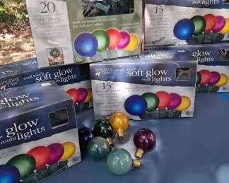 Soft Glow Large Bulb Christmas Lights Multicolor Plus Spares