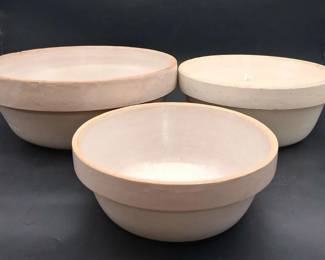 Vintage Stoneware Nesting Bowls 3pc