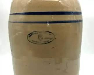 Vintage Marshall Pottery Texas 5Gallon Stoneware Butter Churn with Lid