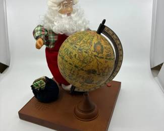 Vintage North Pole Productions Animated Santa At His Globe