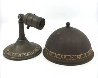 Antique Greist Mfg. Co. Brass Desk Bell Lamp Art Nouveau Style