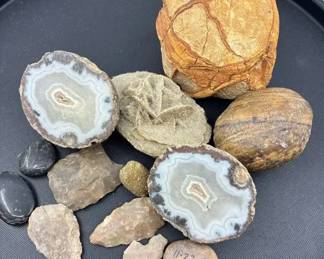 Rock Collection Arrowheads Agates Crystals Rockhounding