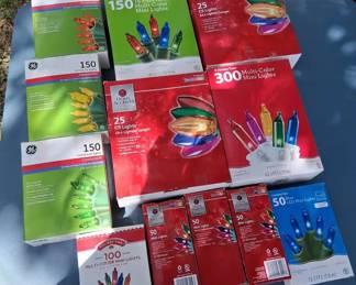 Large Assortment of Multicolor Christmas Light Sets 25, 50, 100 300 Count