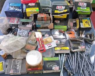 Large Assortment of Screws, Nails, Fasteners Hardware