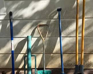 5 Pc Fence Post Hole Digging Tool Lot Augers, Diggers More
