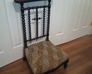 Antique French Bobbin Prayer Chair