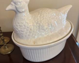 milk glass tureen