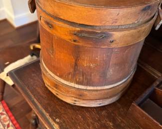 antique mapke sugar bucket