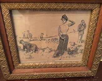 antique golfing print