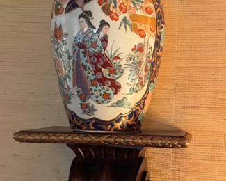 one of a pair of lidded jars