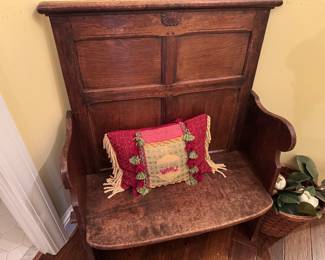 antique diminutive English settle