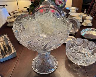 crystal punchbowl set