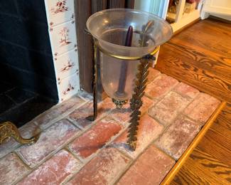 Fireplace candle on stand