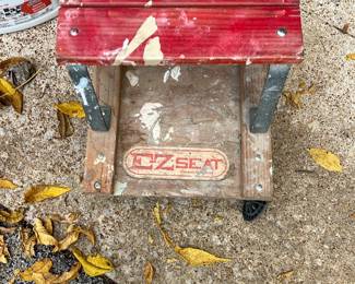 red vintage stool
