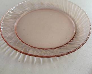 1 Vintage Arcoroc Rosaline Pink Plate