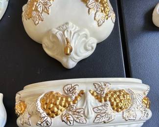White Ceramic Grape Wall Pocket