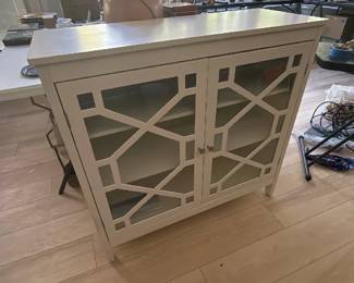 White Decorative Glass Door Cabinet