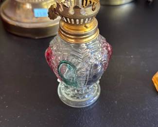 Pressed Glass Paraffin Lamp