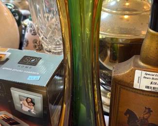 MCM Green Amber Vase