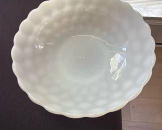 Milk Glass Hobnail Bowl
