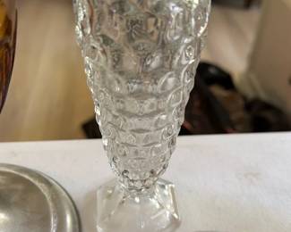 Clear Pressed Glass Bud Vase