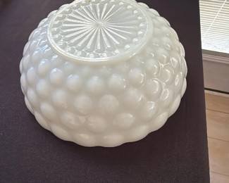 Milk Glass Hobnail Bowl