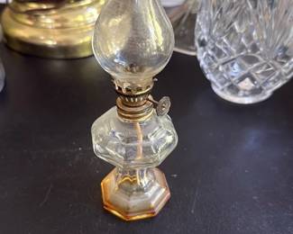 Small Miniature Glass Oil Lamp