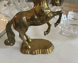 Brass Rearing Unicorn Figurine