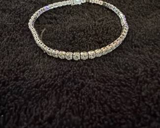 Sterling Silver Moissanite Bracelet 5.4C