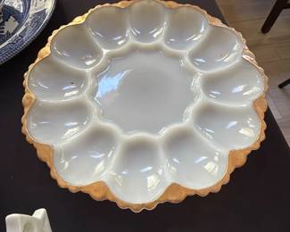 Milk Glass Deviled Egg Platter