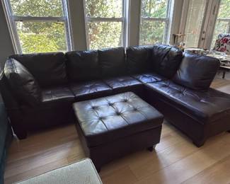 Brown Leather Sectional Sofa