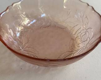 1 Vintage Arcoroc Rosaline Pink Bowl