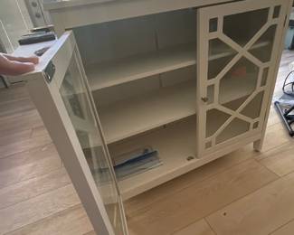 White Decorative Glass Door Cabinet