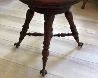 Victorian Oak Piano Stool