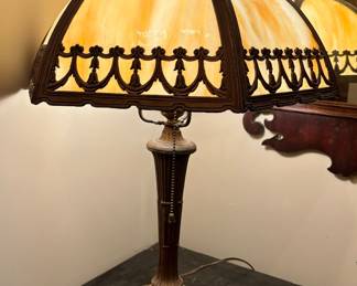 Slag glass lamp