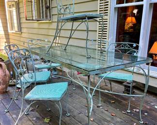 Woodard vintage iron dining set