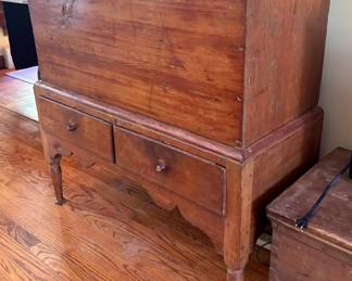 Antique blanket box on bracket base