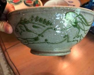 Clay Fetish Horse Bowl