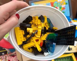Bucket of Yellow & Black Lego Bricks