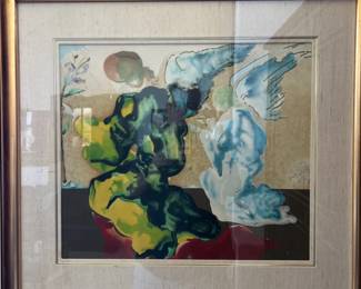 Salvador Dalí Color Lithograph Print of the Annunciation