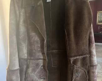 Alfani Women’s brown faux suede and faux fur lined Ranch coat