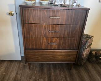 Vintage Bassett Mid-Century Modern Walnut Highboy