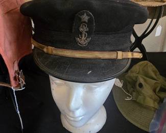 WWII - era U.S. Coast Guard Academy cadet visor cap - named to Morgan Lee Dring, Class of 1945.  