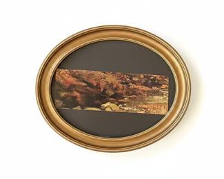 Vintage Oval Brass Desktop Picture Frame