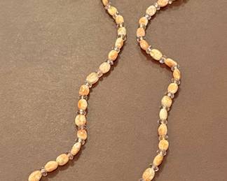 Sunstone and Crystal Beaded Necklace