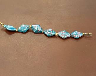 Vintage Venetian Art Glass Bead Bracelet